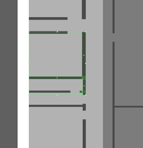 screen shot with a group of intersecting rectangles selected